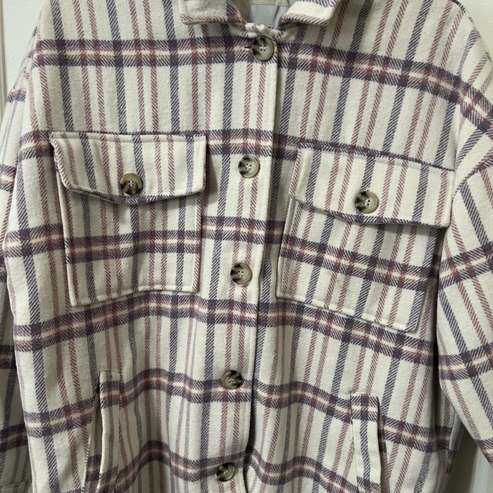 Angel Kiss Plaid Jacket in Cream and Purple
